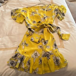 Alice + Olivia Yellow Floral Dress